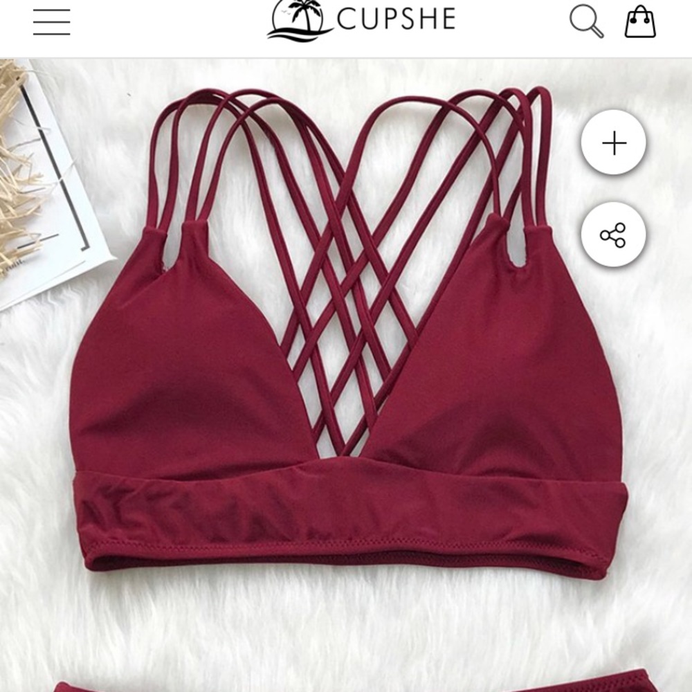Wine color bikini NWT small